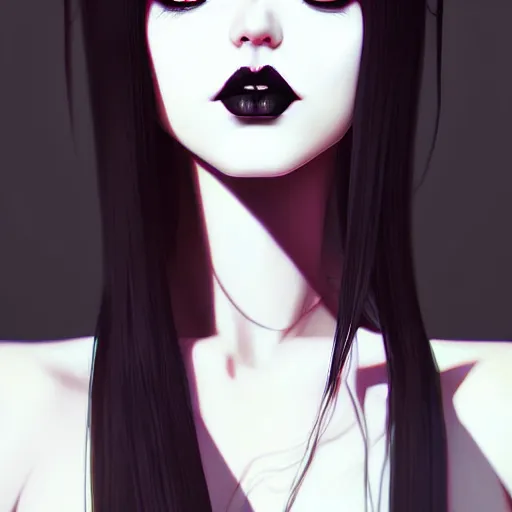 Image similar to a portrait of a beautiful goth woman, art by ilya kuvshinov and wlop and artgerm and josan gonzalez, digital art, highly detailed, intricate, sharp focus, trending on artstation hq, deviantart, pinterest, unreal engine 5, 4 k uhd image