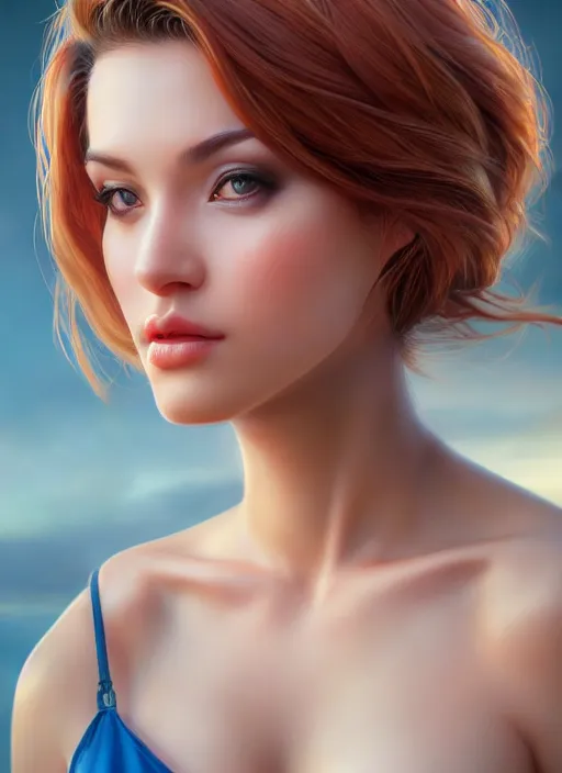 Image similar to photo of a gorgeous female in the style of stefan kostic, realistic, professionally, professionally color graded, half body shot, sharp focus, 8 k high definition, insanely detailed, intricate, elegant, art by stanley lau and artgerm