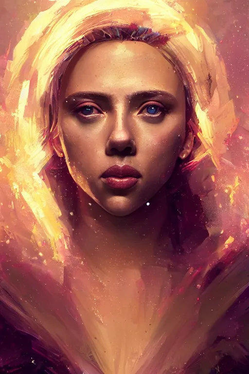 Prompt: a fancy portrait of a crystalized Scarlett Johansson by Greg Rutkowski, Sung Choi, Mitchell Mohrhauser, Maciej Kuciara, Johnson Ting, Maxim Verehin, Peter Konig, final fantasy , mythical, 8k photorealistic, cinematic lighting, HD, high details, atmospheric,