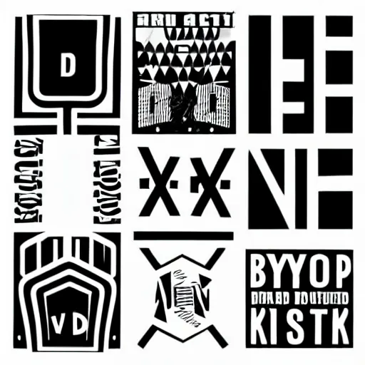 Image similar to black on white graphic design stickers in style of david rudnick, eric hu, acid, y 2 k, brutalism