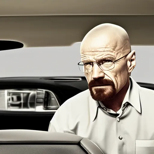 Image similar to walter white as a luxury car, high definition, 8 k hd, realistic, high detail,