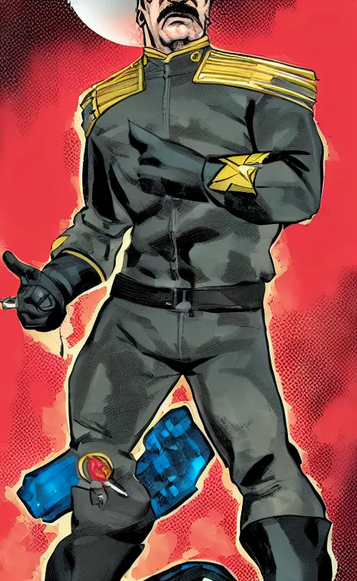 Prompt: A picture of Stalin in X-MEN comic, by Chris Camelot, in 1996, Comic Style, fullHD, trending on artstation, raw