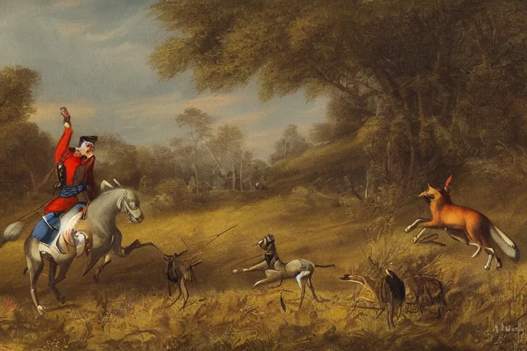 Prompt: fox hunt by randolph