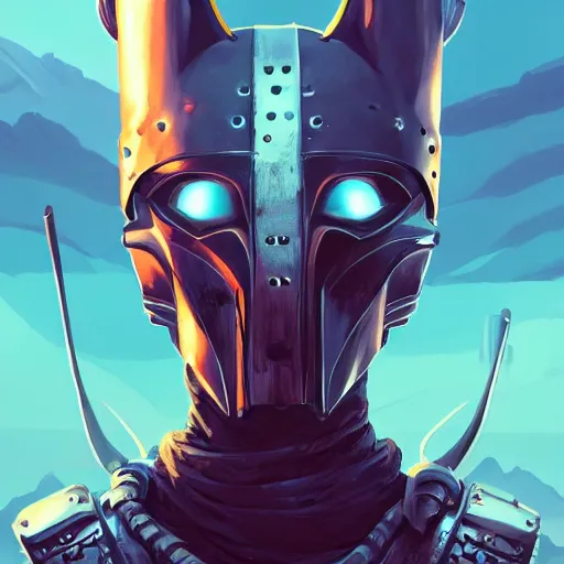 Image similar to cyberpunk viking helmet mask warrior goddess robot ninja fantasy, art gta 5 cover, official fanart behance hd artstation by jesper ejsing, by rhads, makoto shinkai and lois van baarle, ilya kuvshinov, ossdraws