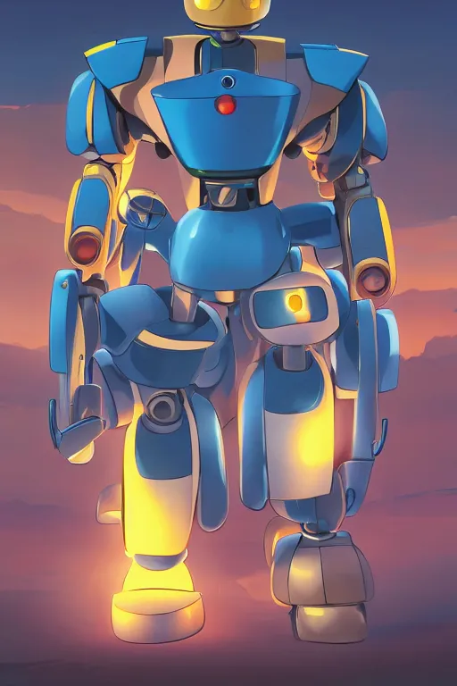 Image similar to metabots medabots medarotto medarot robot minimalist comics, behance hd by jesper ejsing, by rhads, makoto shinkai and lois van baarle, ilya kuvshinov, rossdraws global illumination ray tracing hdr radiating a glowing aura