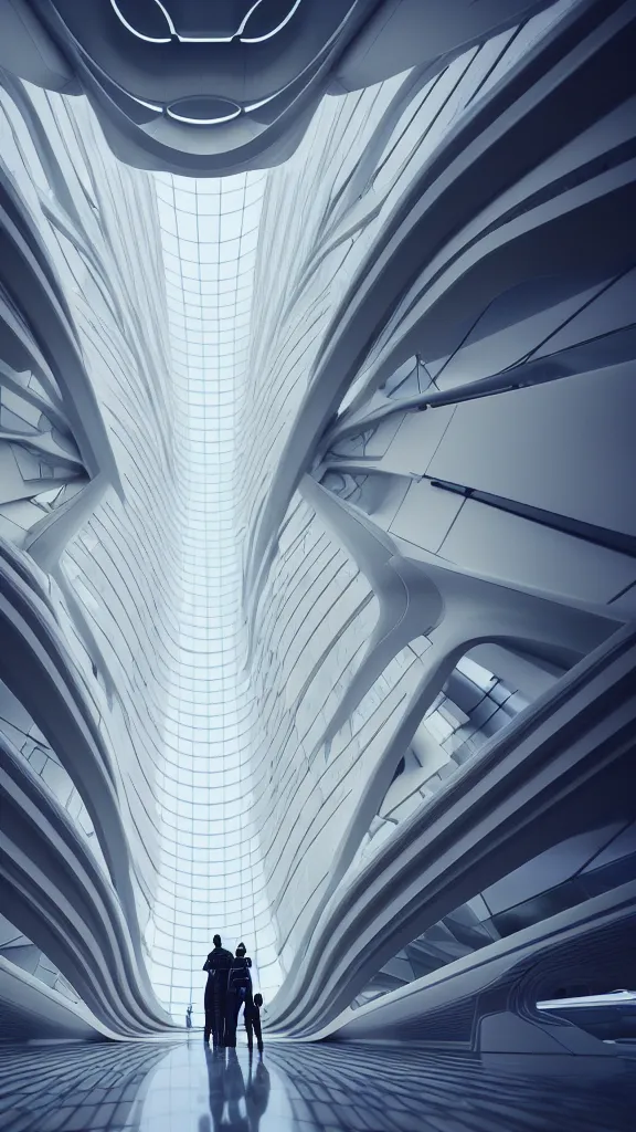 Image similar to the inside of a very tall building, big pods, big windows, octane render, warm colour scheme, white, cyberpunk architecture by zaha hadid, cinematic, scenery, unreal engine, render, cgsociety, modernism, futuristic, artstation, sci - fi, high detail, high quality, close up angle, people walking