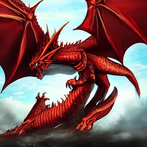 Image similar to ishowspeed fighting a big red dragon in the sky, realistic