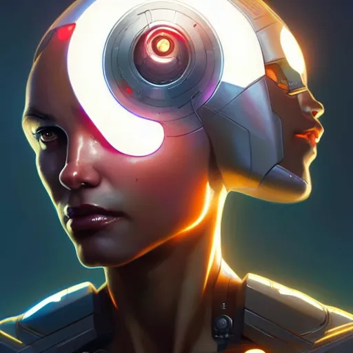 Image similar to cyborg, female, science fiction, portrait, highly detailed, digital painting,, concept art, sharp focus, illustration, art by artgerm and greg rutkowski and magali villeneuve and ilya kuvshinov!