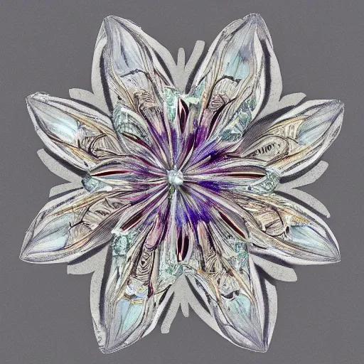 Image similar to crystal emanation flower, hyper-realistic, ultradetailed