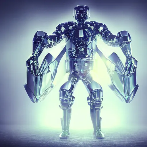 Image similar to cybernetic humanoid armored mystic rune covered armor iridescent nanotechnology sleek kryptonite protomolecule highly evolved with utility fog tendrils in high contrast cinematic light, mystical shadows, sharp focus, octane render