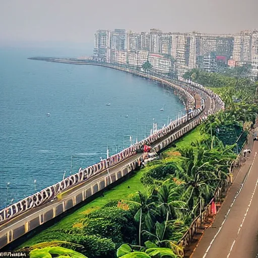Image similar to marine drive : also known as the queen's necklace, marine drive is a 3 - kilometre - long promenade that offers stunning views of the arabian sea