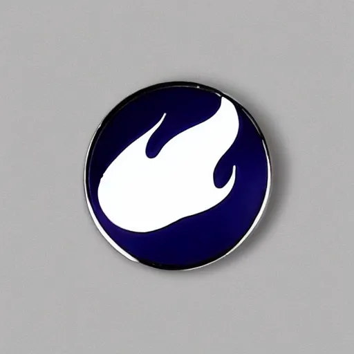 Image similar to a diamond enamel pin depicting a minimalistic clean illustration fire flames warning label, smooth curves