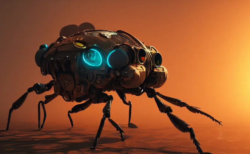 Image similar to insect robot, hyperdetailed, artstation, cgsociety, golden hour 8 k