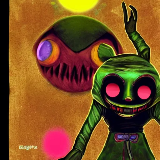 Image similar to ben drowned creepypasta ; majora's mask ; elegy of emptiness.