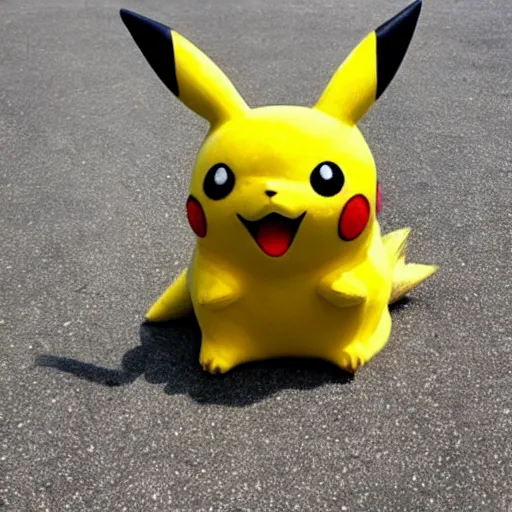 Image similar to Pikachu Sculpture made out of cobblestone