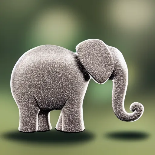 Prompt: an emoji of a cryping elephant with a sparkly background