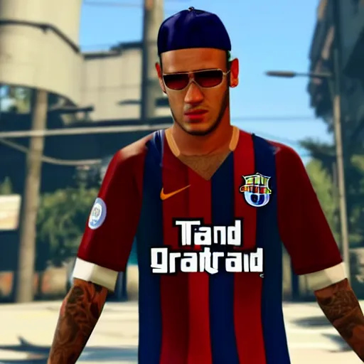 Image similar to character screenshot of neymar in grand theft auto, gta v