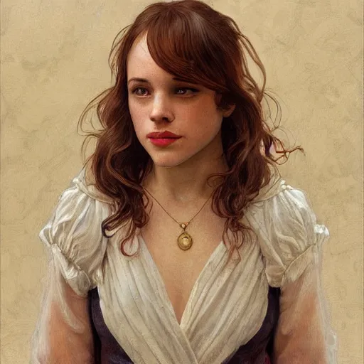 Prompt: Young Rachel Anne McAdams, highly detailed, digital painting, artstation, concept art, smooth, sharp focus, illustration, ArtStation, art by artgerm and greg rutkowski and alphonse mucha and J. C. Leyendecker and Edmund Blair Leighton and Katsuhiro Otomo and Geof Darrow and Phil hale and Ashley wood and Ilya repin and Charlie Bowater