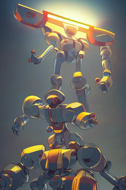 Image similar to metabots medabots medarotto medarot robot minimalist comics, behance hd by jesper ejsing, by rhads, makoto shinkai and lois van baarle, ilya kuvshinov, rossdraws global illumination ray tracing hdr radiating a glowing aura