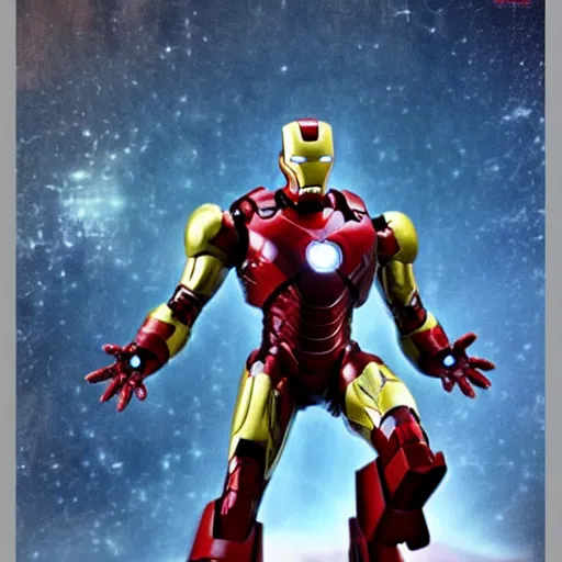 Image similar to Iron man with ultrons head