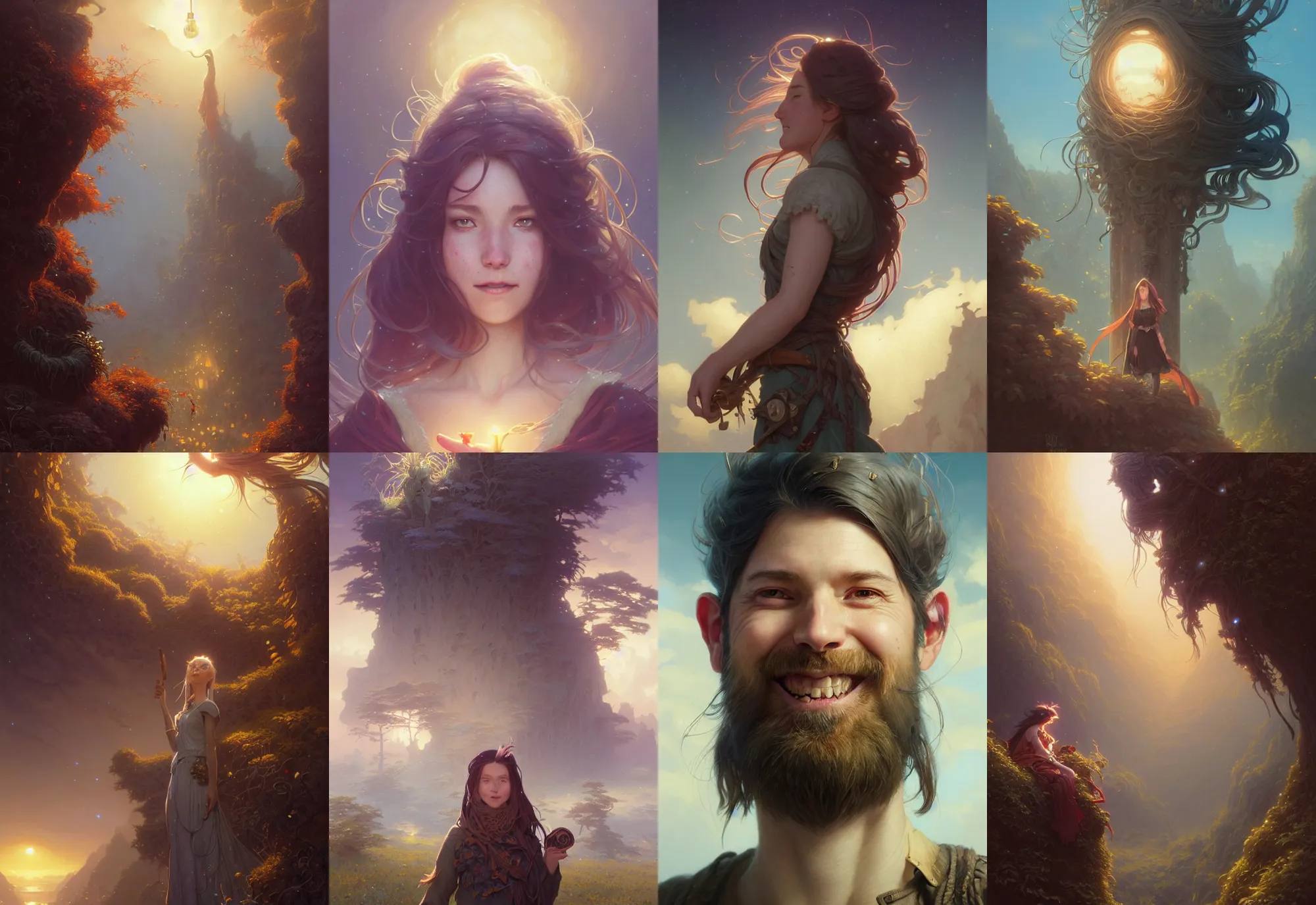 Prompt: highly detailed portrait of a smiling gobelin with long hairs, stephen bliss, unreal engine, fantasy art by greg rutkowski, loish, rhads, ferdinand knab, makoto shinkai and lois van baarle, ilya kuvshinov, rossdraws, tom bagshaw, alphonse mucha, global illumination, radiant light, detailed and intricate environment