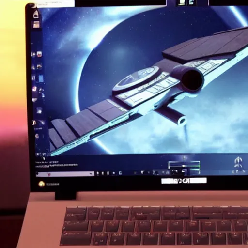 Prompt: Installing Windows 10 on a starship computer, Movie still from Star Wars