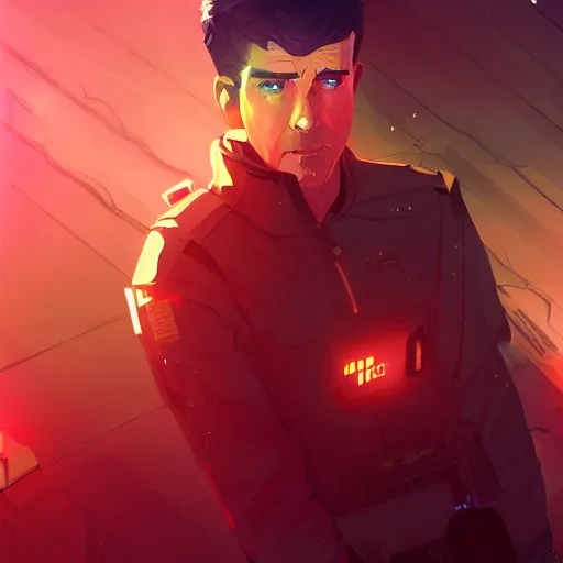 Image similar to Ridley Scott as the Rick Deckard, ambient lighting, 4k, anime key visual, lois van baarle, ilya kuvshinov, rossdraws, artstation