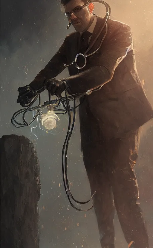 Image similar to Portrait of a Doctor Octopus, male, detailed face, fantasy, highly detailed, cinematic lighting, digital art painting by greg rutkowski