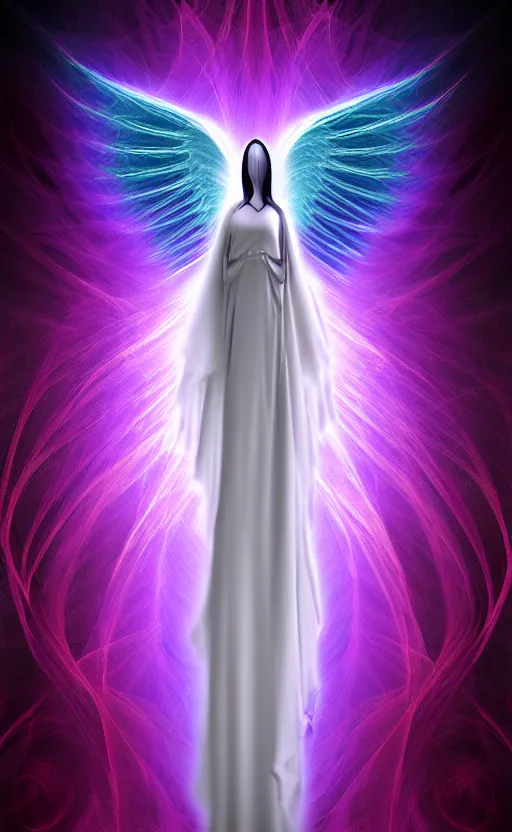 Image similar to Angel knight gothic girl made of Fractal flame,