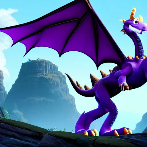 Image similar to Spyro the dragon as a eldritch monster 8k Hyper realistic unreal engine good detail