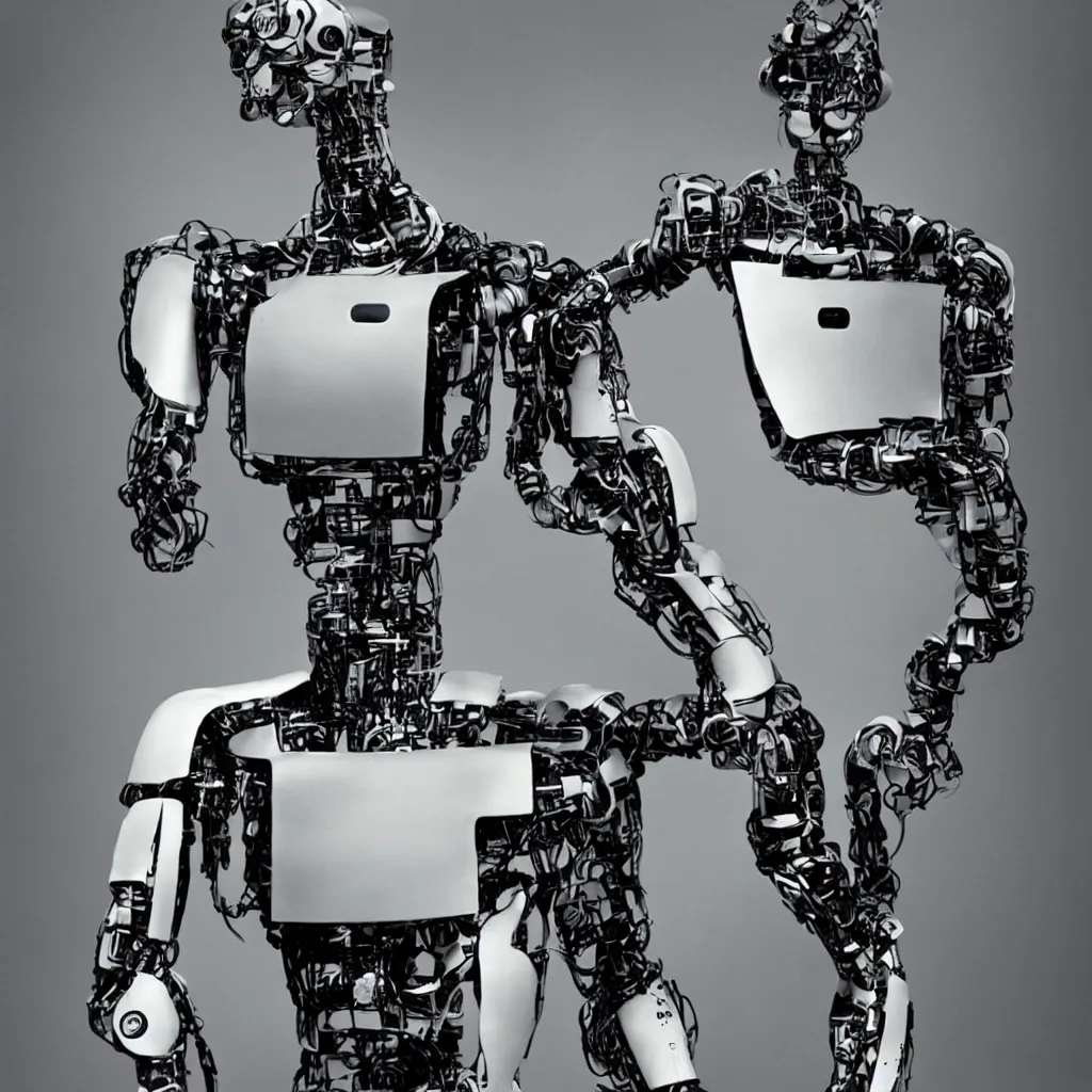 Image similar to robot portrait, annie leibovitz