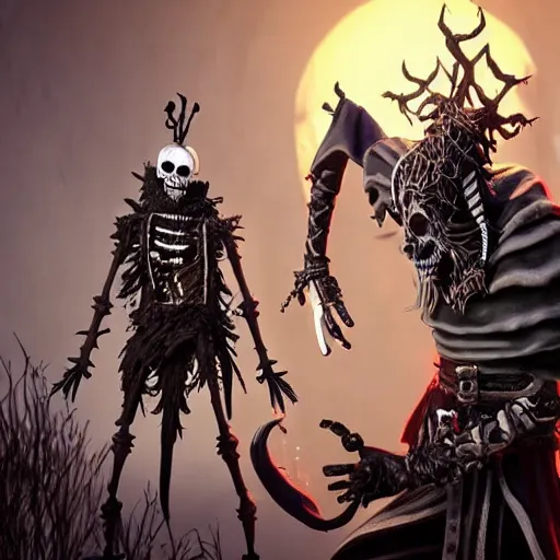 Image similar to skelleton from divinity original sin 2, fane, smoking weed, wizard