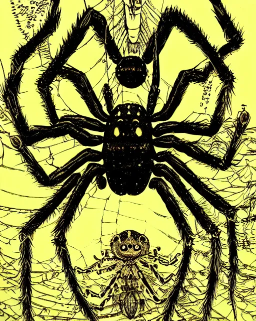 Prompt: a manga artwork of a spider by junji ito