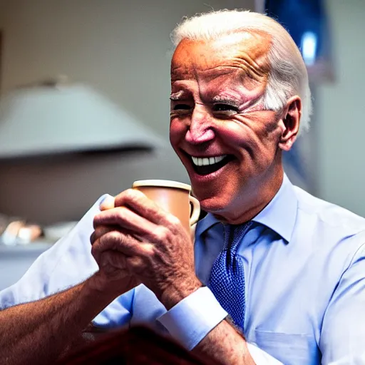 Image similar to joe biden drinking coffee