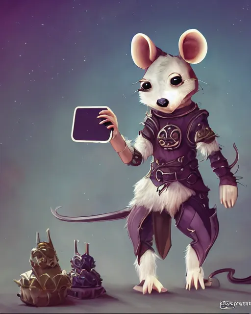 Image similar to a full body shot of an anthro furry rat wearing a fantasy armor making a selfie, fantasy, artstation, furry art, furaffinity, deviantart, symmetrical, highly detailed, award winning, trending