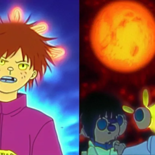 Image similar to garfield in the third impact, neon genesis evangelion, anime