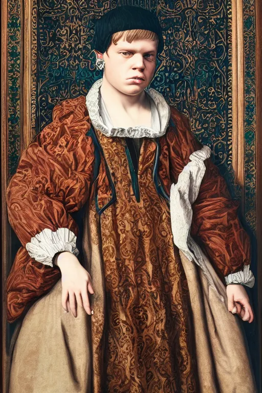 Image similar to yung lean, renaissance style portrait, hyper detailed, trending on artstatio, beautiful