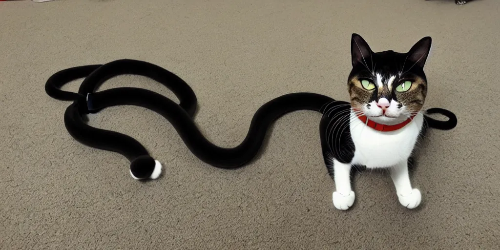 Image similar to cat in costume of snake