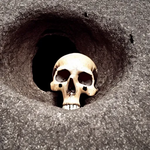 Prompt: hole in top of human skull