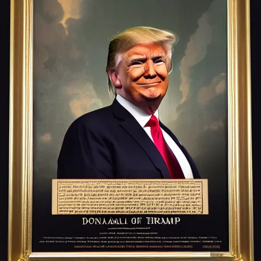 Image similar to donald trump as emperor of the usa, official portrait, official photography,