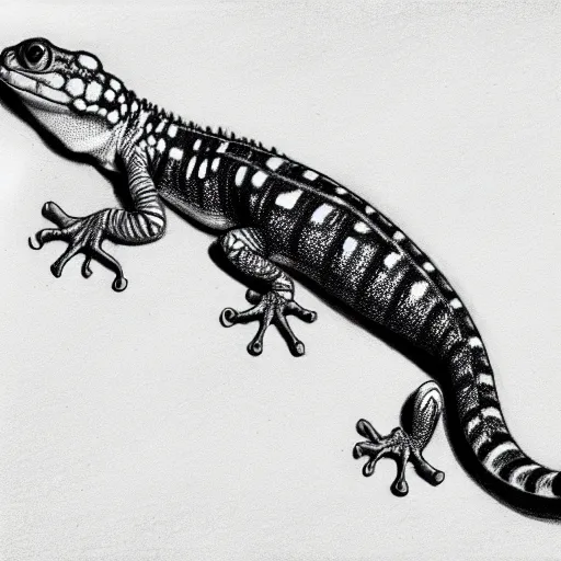 Image similar to drawing of a gecko, pencil, basic, outline