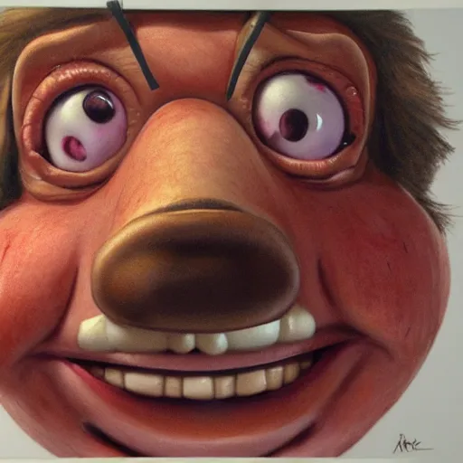 Image similar to mr meaty, hyperrealism self portrait