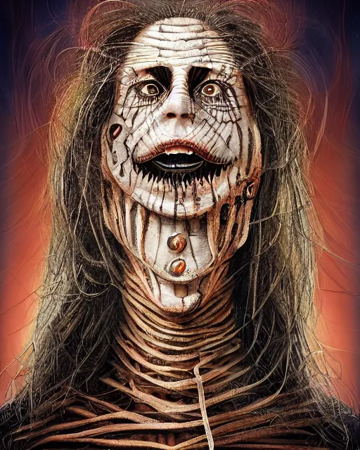 Image similar to halloween mummy theme surrealist art in the styles of igor morski, jim warren, and a tim burton film, intricate, hyperrealistic, accurate facial details, profile picture with chromakey background, volumetric lighting