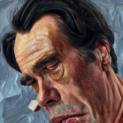 Image similar to high quality high detail painting by lucian freud, hd, depressed nick cave