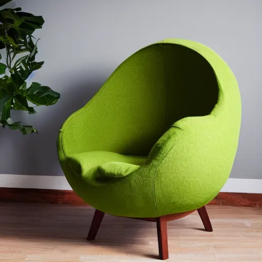 Image similar to armchair in the shape of an avocado