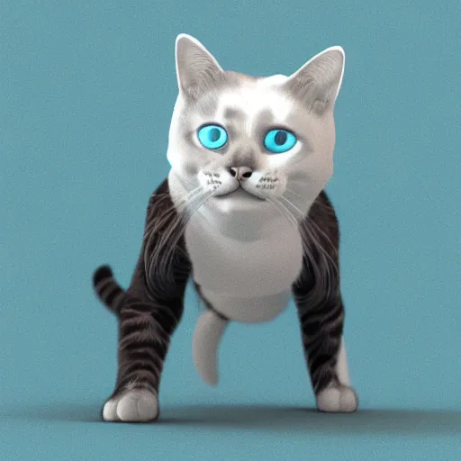 Image similar to a cat as a ninja, 3 d render, blender render, portrait, photograph,