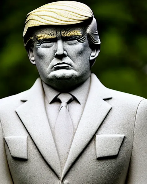 Prompt: granite sculpture of donald trump in the style of gustav vigeland