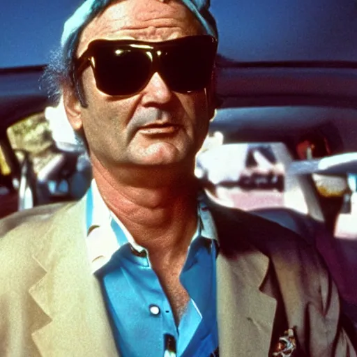 Image similar to bill murray in fear and loathing in las vegas, movie still, promotional shot