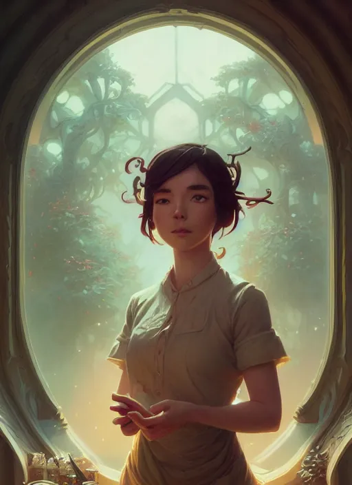 Prompt: highly detailed portrait of calliope mori, stephen bliss, unreal engine, greg rutkowski, loish, rhads, ferdinand knab, makoto shinkai and lois van baarle, ilya kuvshinov, rossdraws, tom bagshaw, alphonse mucha, global illumination, radiant light, detailed and intricate environment