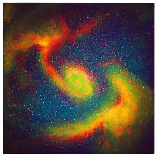 Image similar to “painting of a galaxy that looks like a toxic spill”